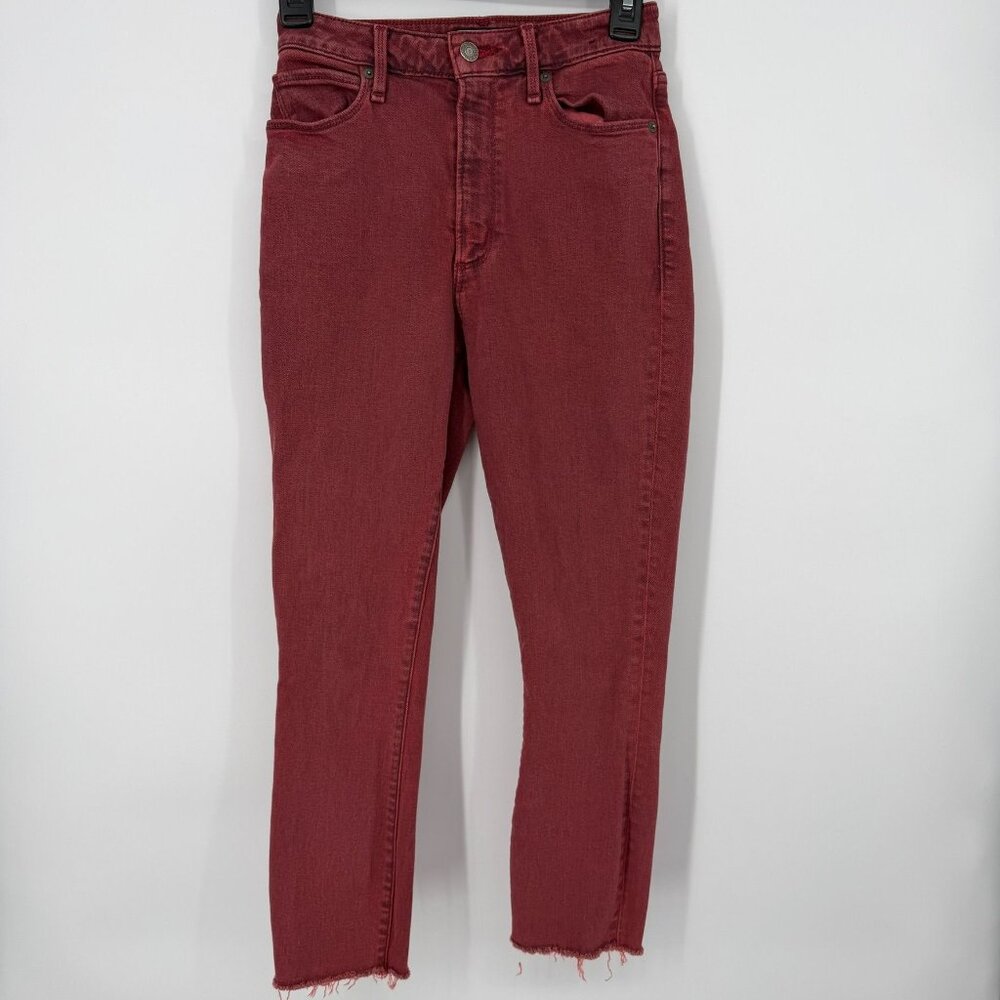 Abercrombie & Fitch Simone High Rise Ankle Jeans Maroon Sz 0 Women 25W